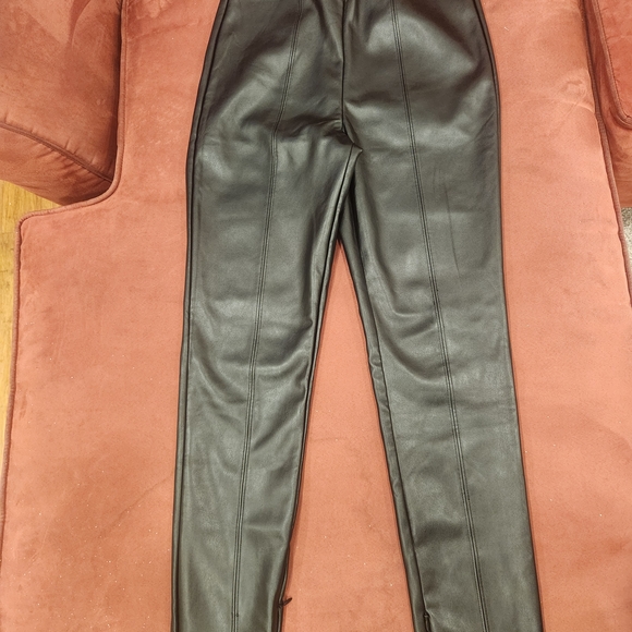 Charlotte Russe Black Faux Leather Trousers - Picture 2 of 7